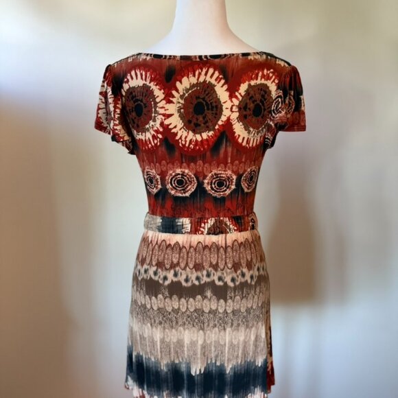 Y2K Fairycore Mini Cowl Neck Women's Dress Belted Fit and Flare Flutter Sleeves - Picture 4 of 7